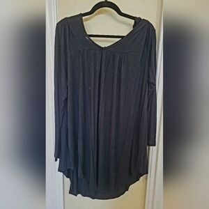 K And Leanne Black Lightweight Goth Tunic With a Hoodie Plus Size 3X